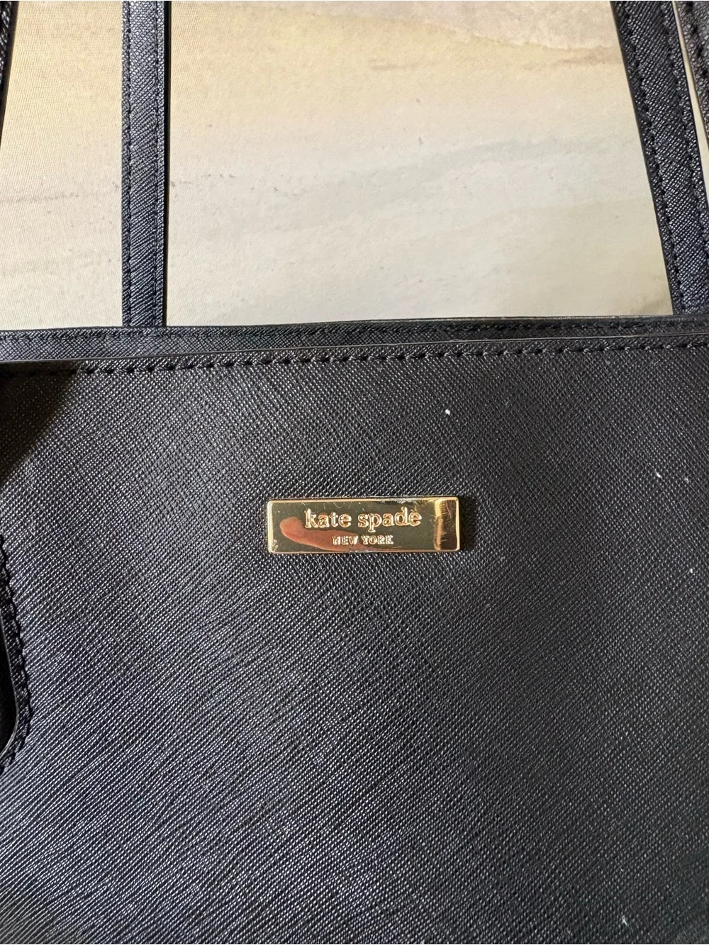 Kate Spade large Black Leather Tote Bag
